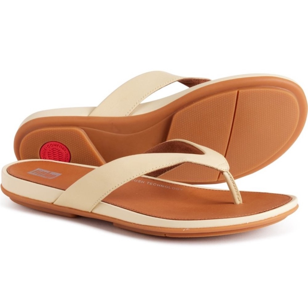 FITFLOPS Pale Yellow Gracie Leather Flip Flops